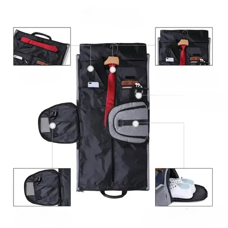 Umwandelbare Kleidersack-Reisetasche mit Schuhfach für Geschäftsreisen & Wochenendtrips, hängende Anzugtasche