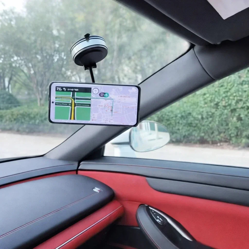 Autotelefoonhouder met sterke magnetische grip & vacuümvoet voor dashboard of voorruit