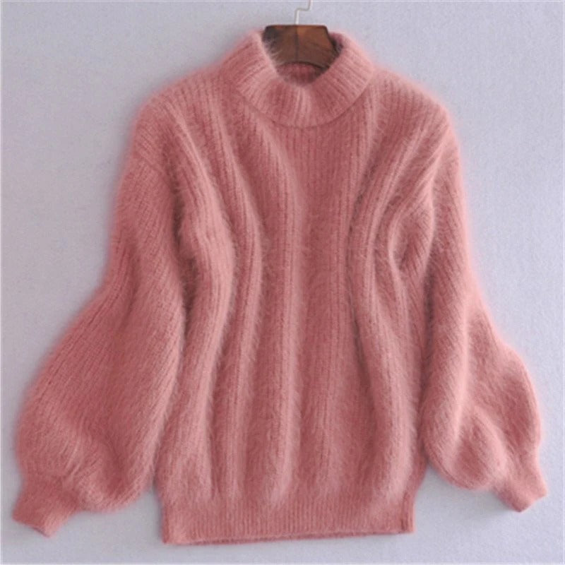 Women's Relaxed Fit Knit Sweater with Vintage Design and Machine Washable Fabric