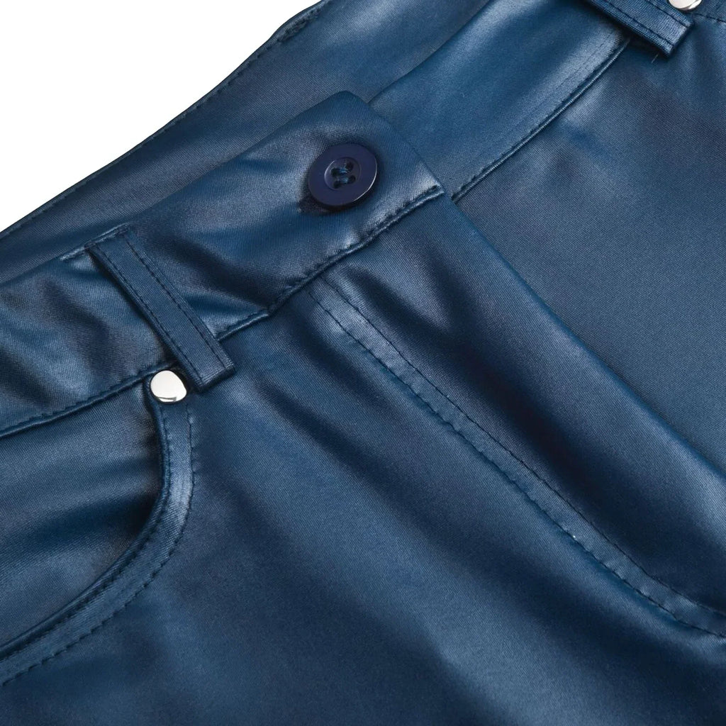 Pantalones ajustados de cuero