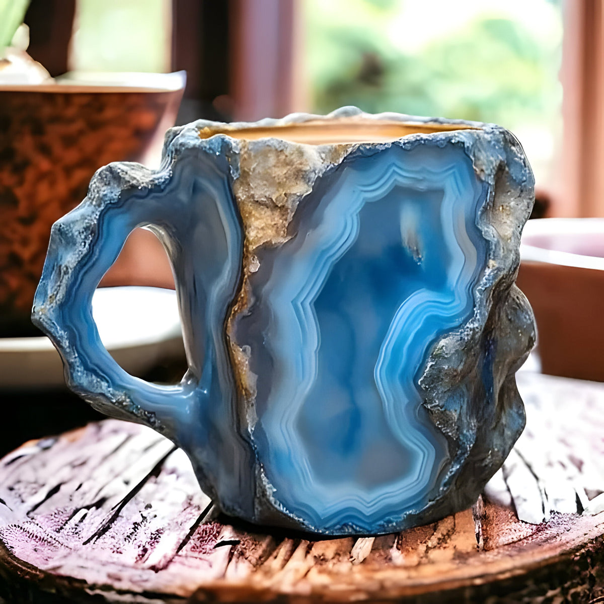 Tazas de café de cristal mineral