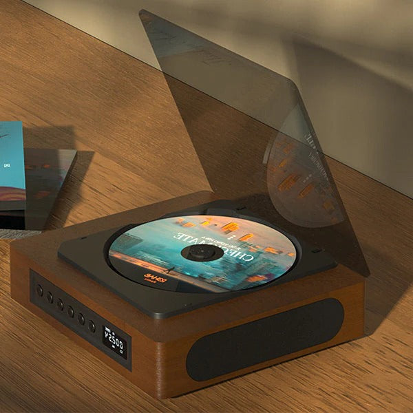 Compacte cd-speler met draadloze streaming en FM-radio, lcd-display