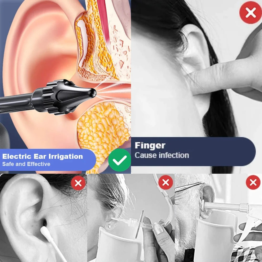 Oorreinigingsinstrument voor spoeling