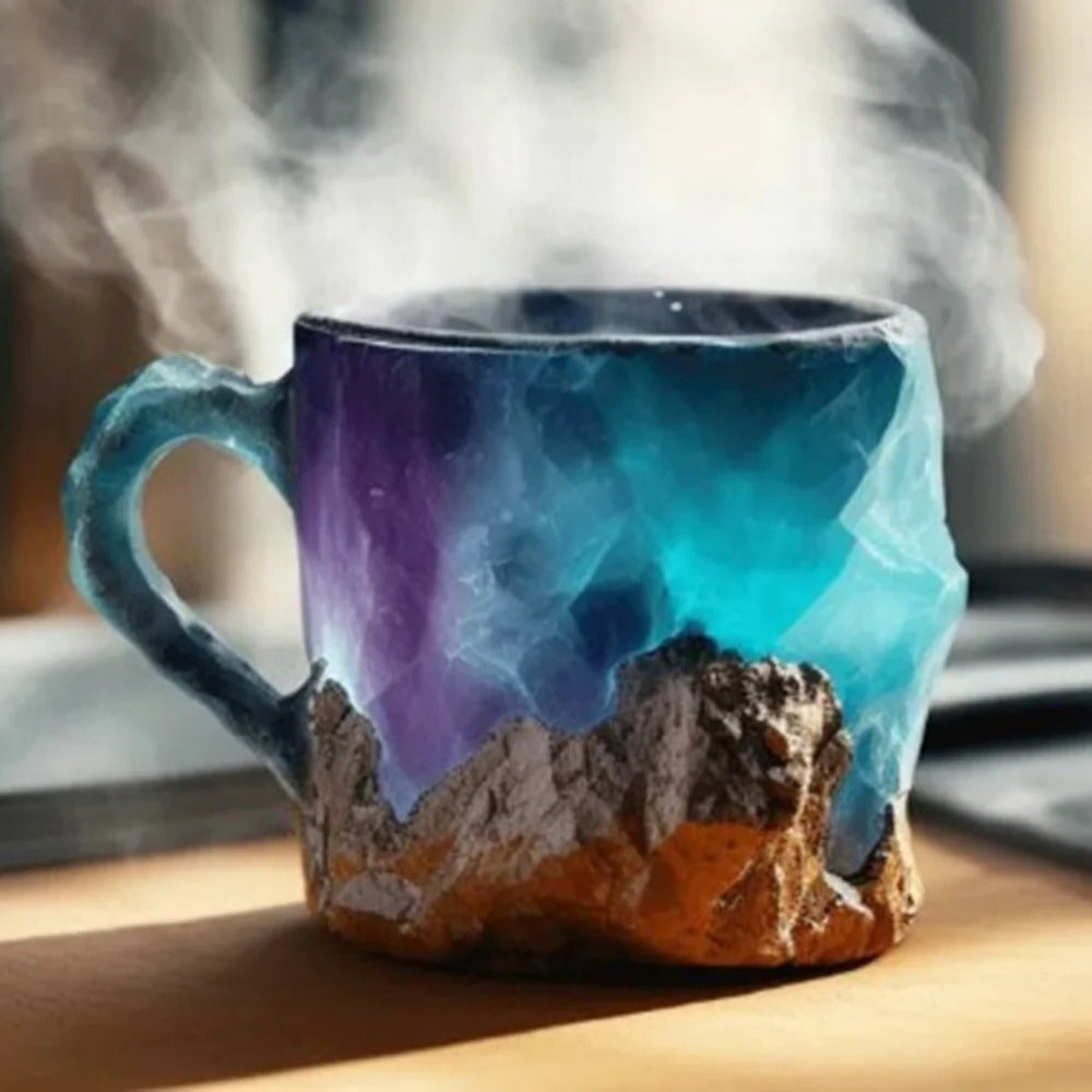 Tazas de café de cristal mineral