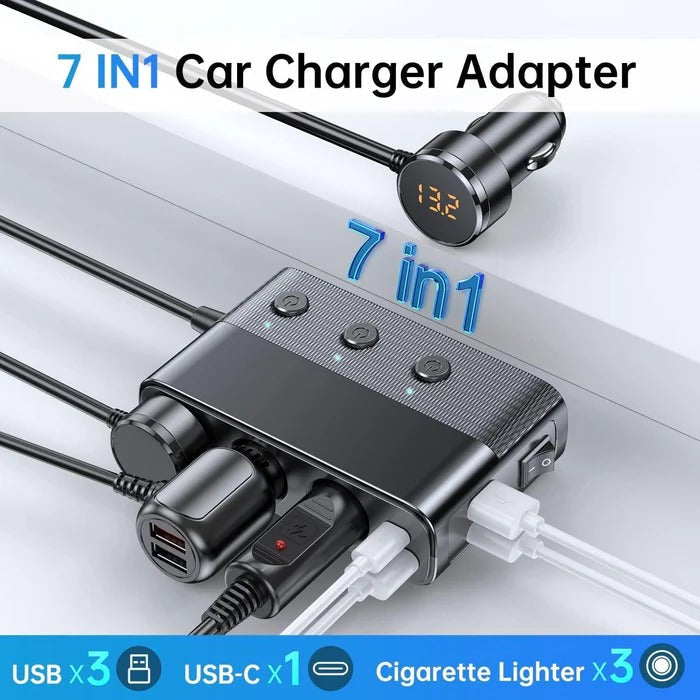 7-in-1 Zigarettenanzünder-Adapter für das Auto
