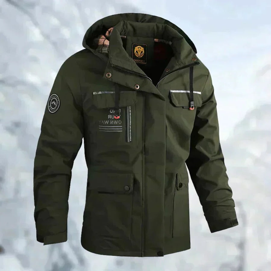 Chaqueta de exterior para hombre, cortavientos e impermeable