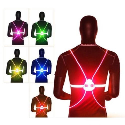 LED-Sicherheitsweste mit Glasfaserkabeln und 3 Leuchtmodi, verstellbares Reflexband