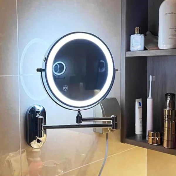 Oplaadbare led-make-upspiegel met vergroting