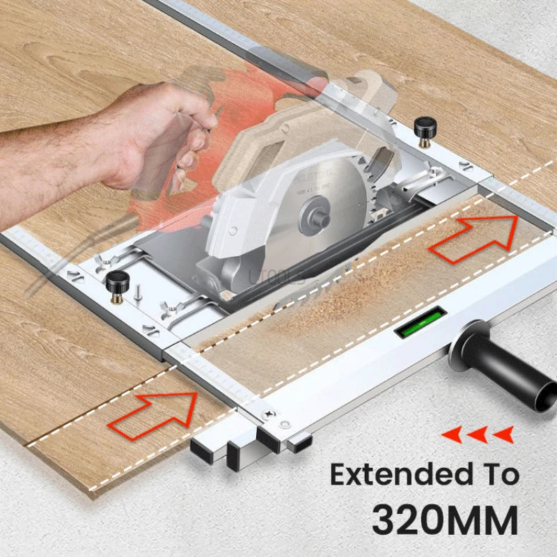 Adjustable Aluminum Straight Edge Guide for Circular Saws 0-12.6 Inches Woodworking Jig Rip Cut Fence Panel Trim Cabinet DIY Workshop Tool | Thomler