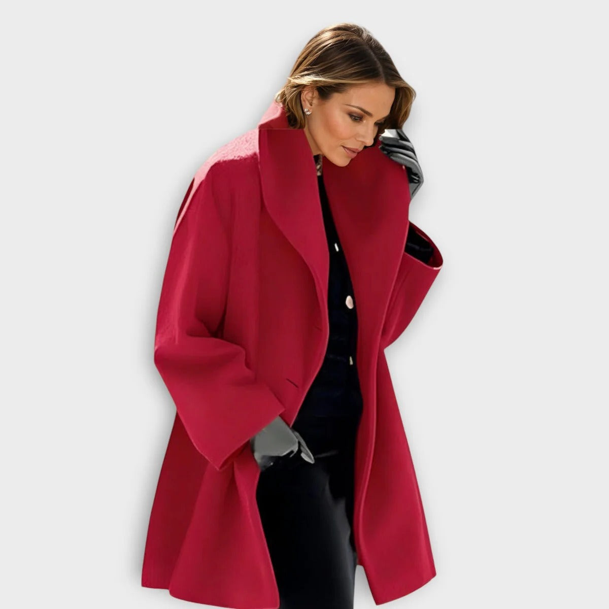 Winddichter Wollmantel für Damen