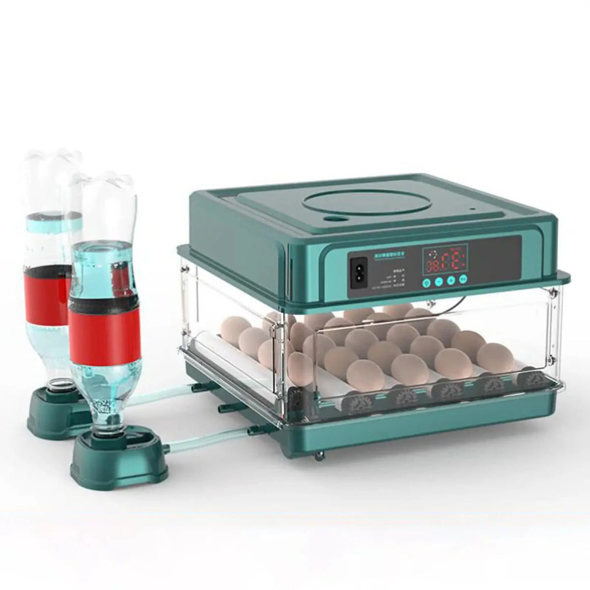 Digitale eierbroedmachine met verstelbaar rek - EU-stekker, schouwlamp & automatische eierkeerder voor het uitbroeden van kippen, vogels & meer