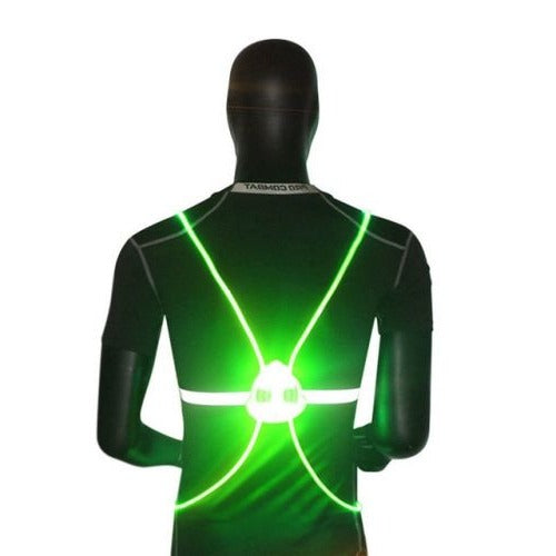 LED-Sicherheitsweste mit Glasfaserkabeln und 3 Leuchtmodi, verstellbares Reflexband