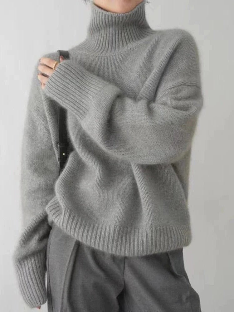 Warmer und bequemer Rollkragenpullover aus Merinowolle