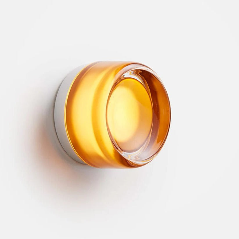 Moderne LED-Wandleuchte aus Dimple-Glas