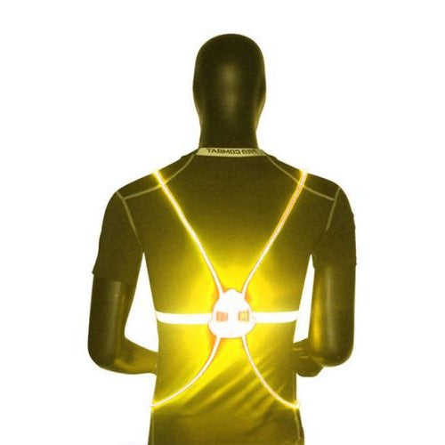 LED-Sicherheitsweste mit Glasfaserkabeln und 3 Leuchtmodi, verstellbares Reflexband