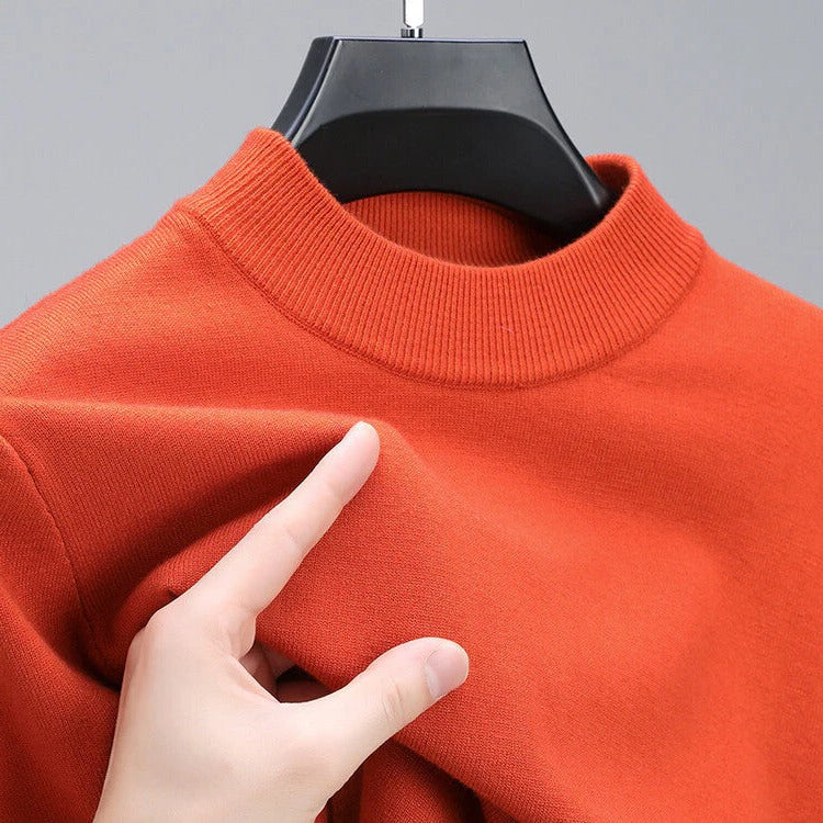 Herren-Strickpullover mit geripptem Saum und langen Ärmeln