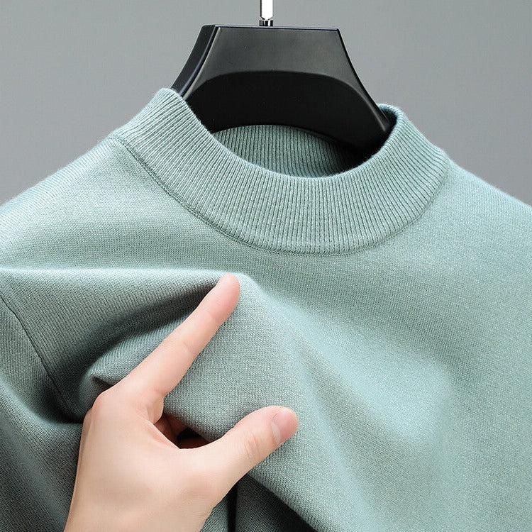 Herren-Strickpullover mit geripptem Saum und langen Ärmeln