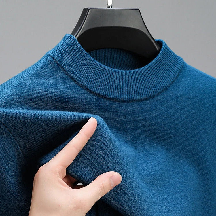 Herren-Strickpullover mit geripptem Saum und langen Ärmeln