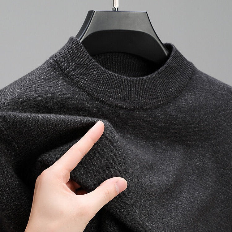Herren-Strickpullover mit geripptem Saum und langen Ärmeln