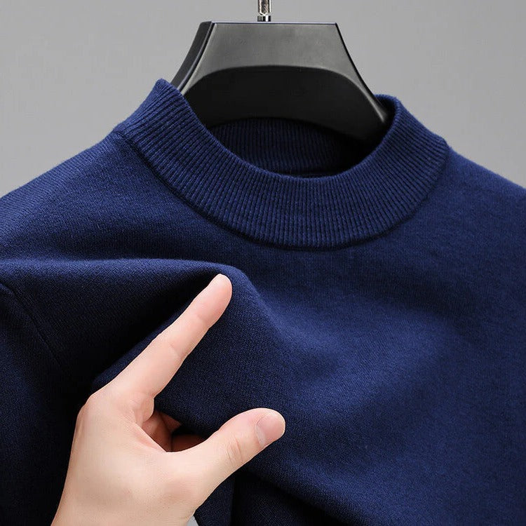 Herren-Strickpullover mit geripptem Saum und langen Ärmeln
