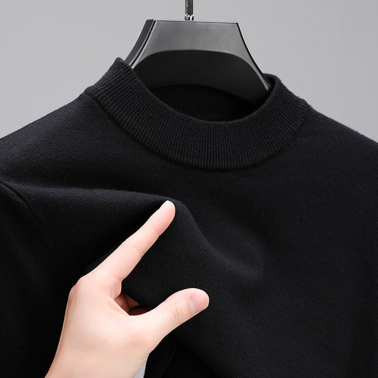 Herren-Strickpullover mit geripptem Saum und langen Ärmeln