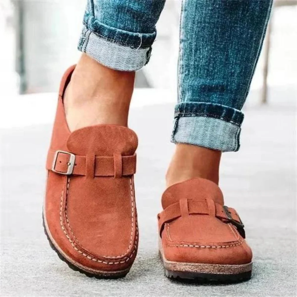 Damen-Sandalen mit Schnallen, Fußgewölbestütze und verstellbarem Verschluss