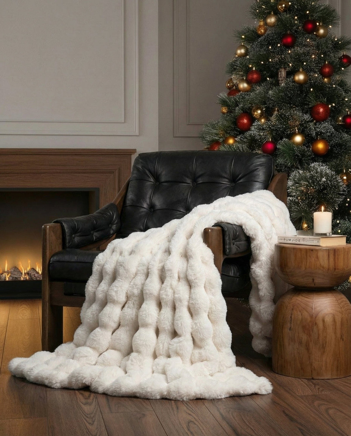 Pluche imitatiebont plaid met zijdezachte textuur voor bank, bed & woonkamerdecoratie in meerdere kleuren | Thomler