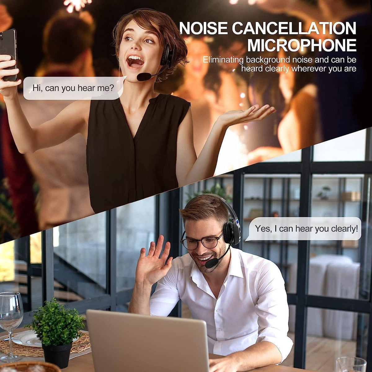LKW-Headset, kabelloses Noise-Cancelling-Bluetooth-Headset mit Mikrofon für LKW-Fahrer