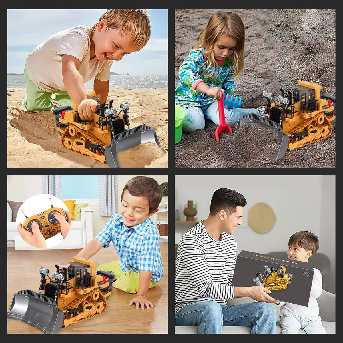 4WD op afstand bestuurbare graafmachine bulldozer kiepwagen