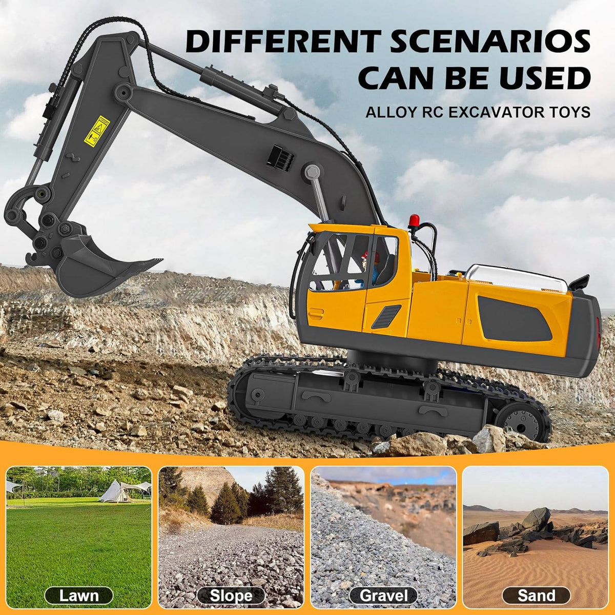 4WD op afstand bestuurbare graafmachine bulldozer kiepwagen