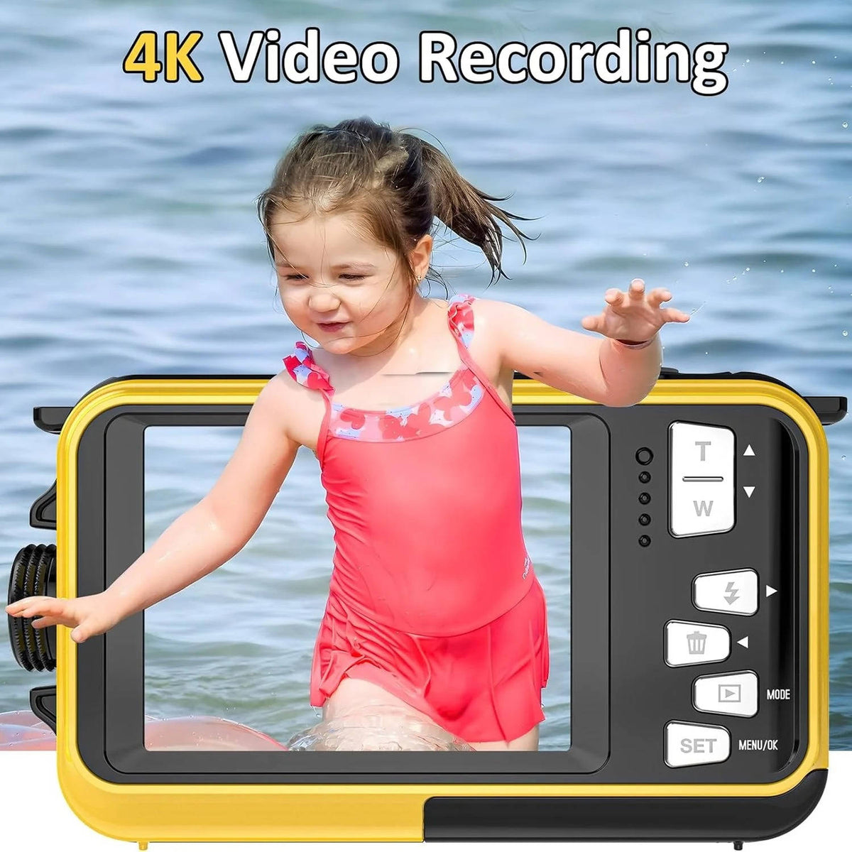 4K 64MP Unterwasserkamera, wasserdichte Kamera zum Schwimmen, Schnorcheln & Tauchen