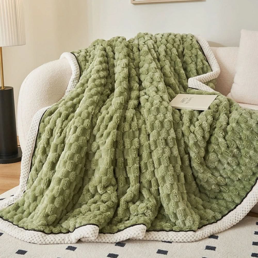 Plush Sherpa Fleece Throw Blanket – Ultra-Soft Textured Cuddle Layer for Couch, Bed & Travel