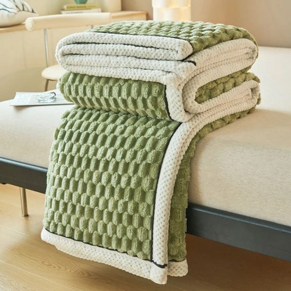 Plush Sherpa Fleece Throw Blanket – Ultra-Soft Textured Cuddle Layer for Couch, Bed & Travel