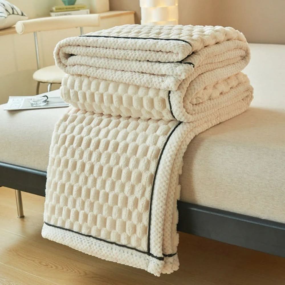 Plush Sherpa Fleece Throw Blanket – Ultra-Soft Textured Cuddle Layer for Couch, Bed & Travel