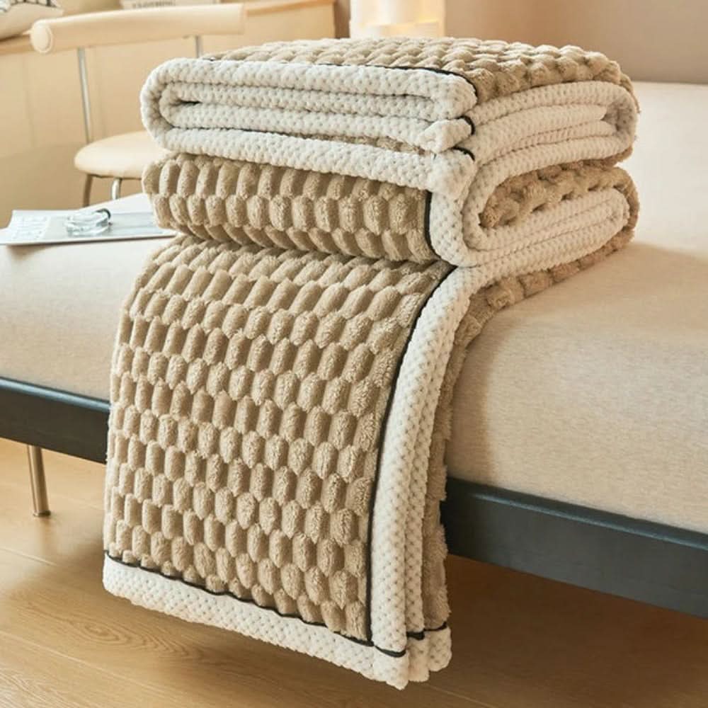 Plush Sherpa Fleece Throw Blanket – Ultra-Soft Textured Cuddle Layer for Couch, Bed & Travel