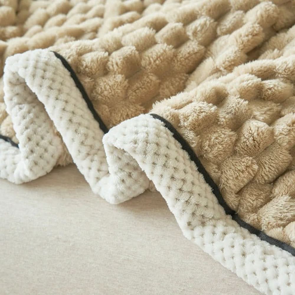 Plush Sherpa Fleece Throw Blanket – Ultra-Soft Textured Cuddle Layer for Couch, Bed & Travel