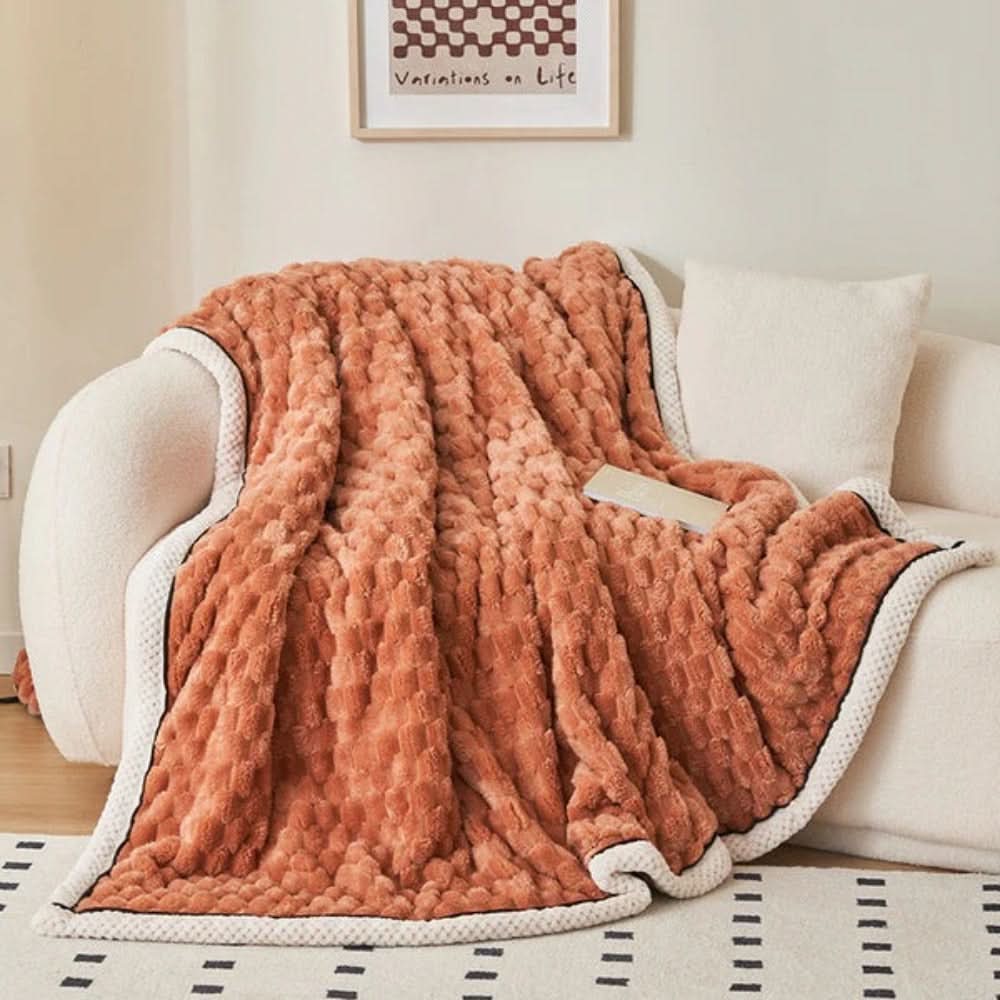 Plush Sherpa Fleece Throw Blanket – Ultra-Soft Textured Cuddle Layer for Couch, Bed & Travel