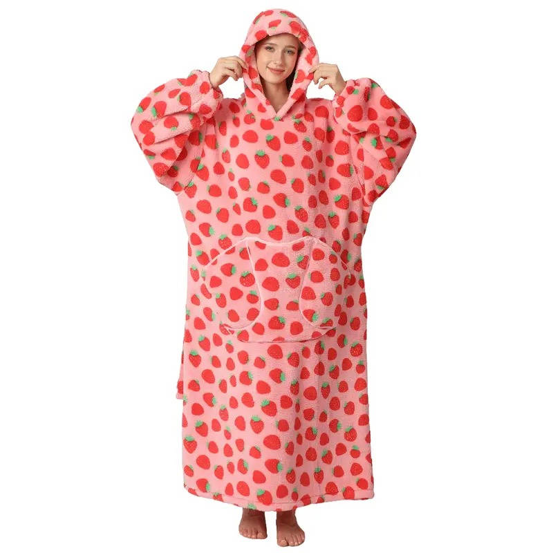 Sudadera con capucha y manta larga ponible