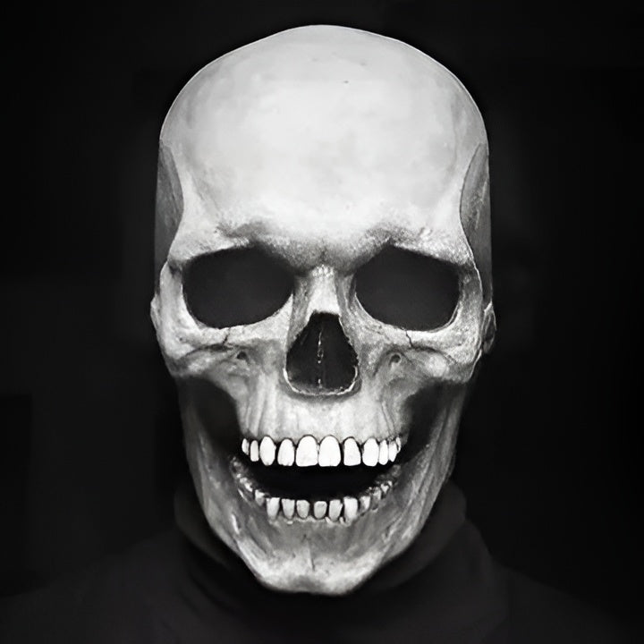 Gearticuleerd menselijk skeletmasker, volledige latex schedel met bewegende kaak voor verkleedpartijen, cosplay, horrorevenementen, spookhuizen, volwassenen unisex | Thomler