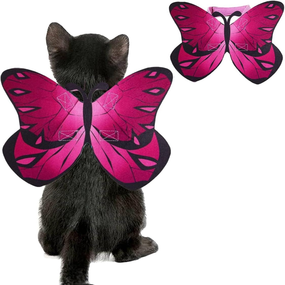 Fledermausflügel-Kostümzubehör mit verstellbaren Doppelriemen für Katzen und kleine Hunde