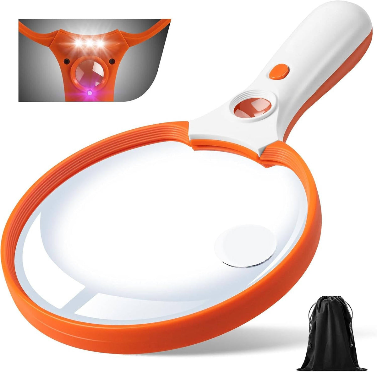 Lupe mit LED-Beleuchtung und UV-Prüfung, 10-fache bis 45-fache Vergrößerung