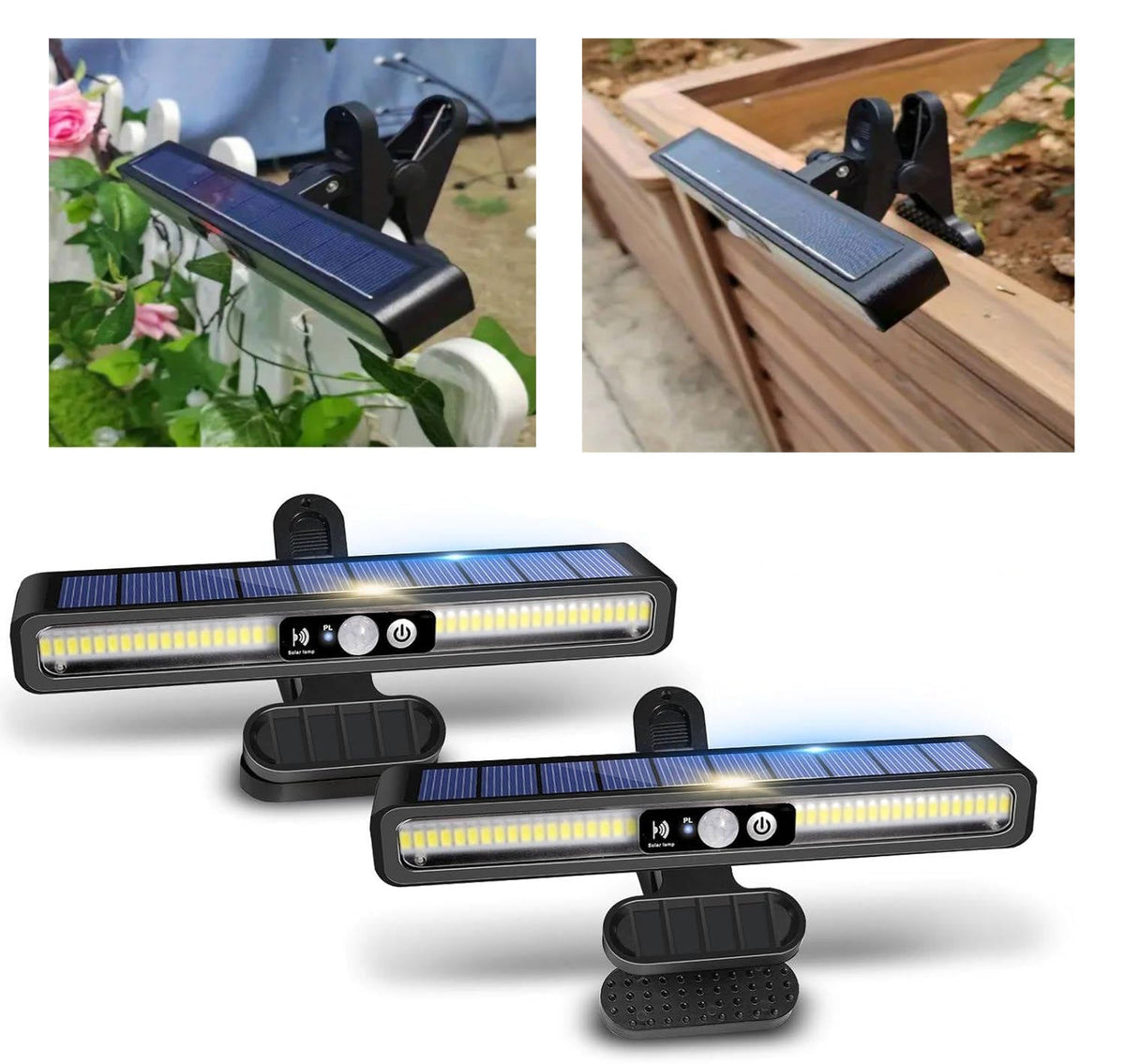 2 Juegos de luces solares portátiles para vallas