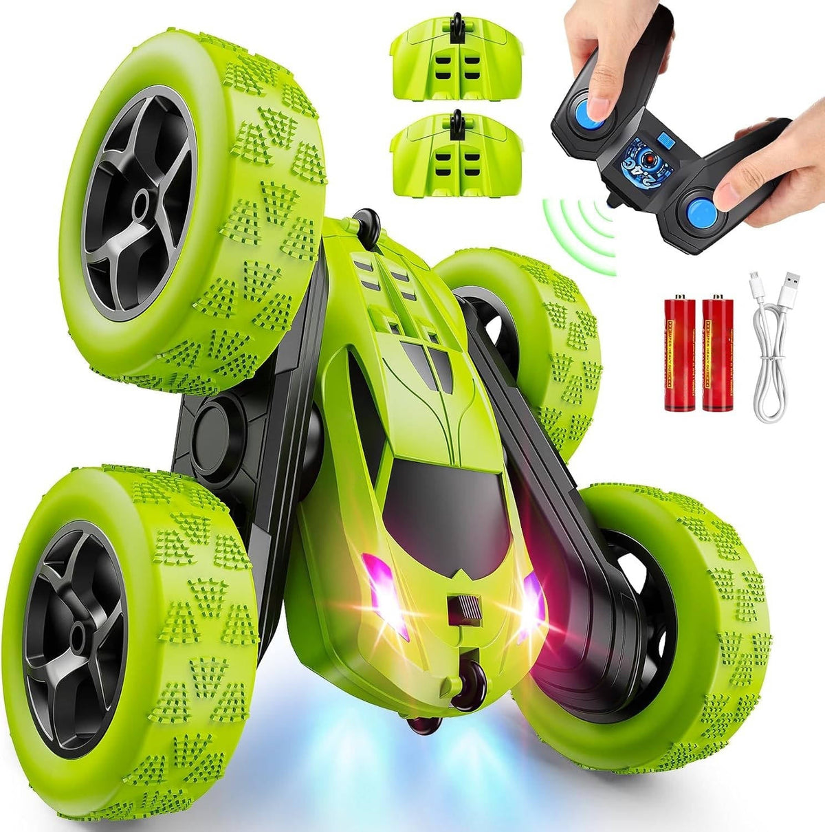 Coches teledirigidos para niños de 6 a 12 años con luces LED y giros de 360°