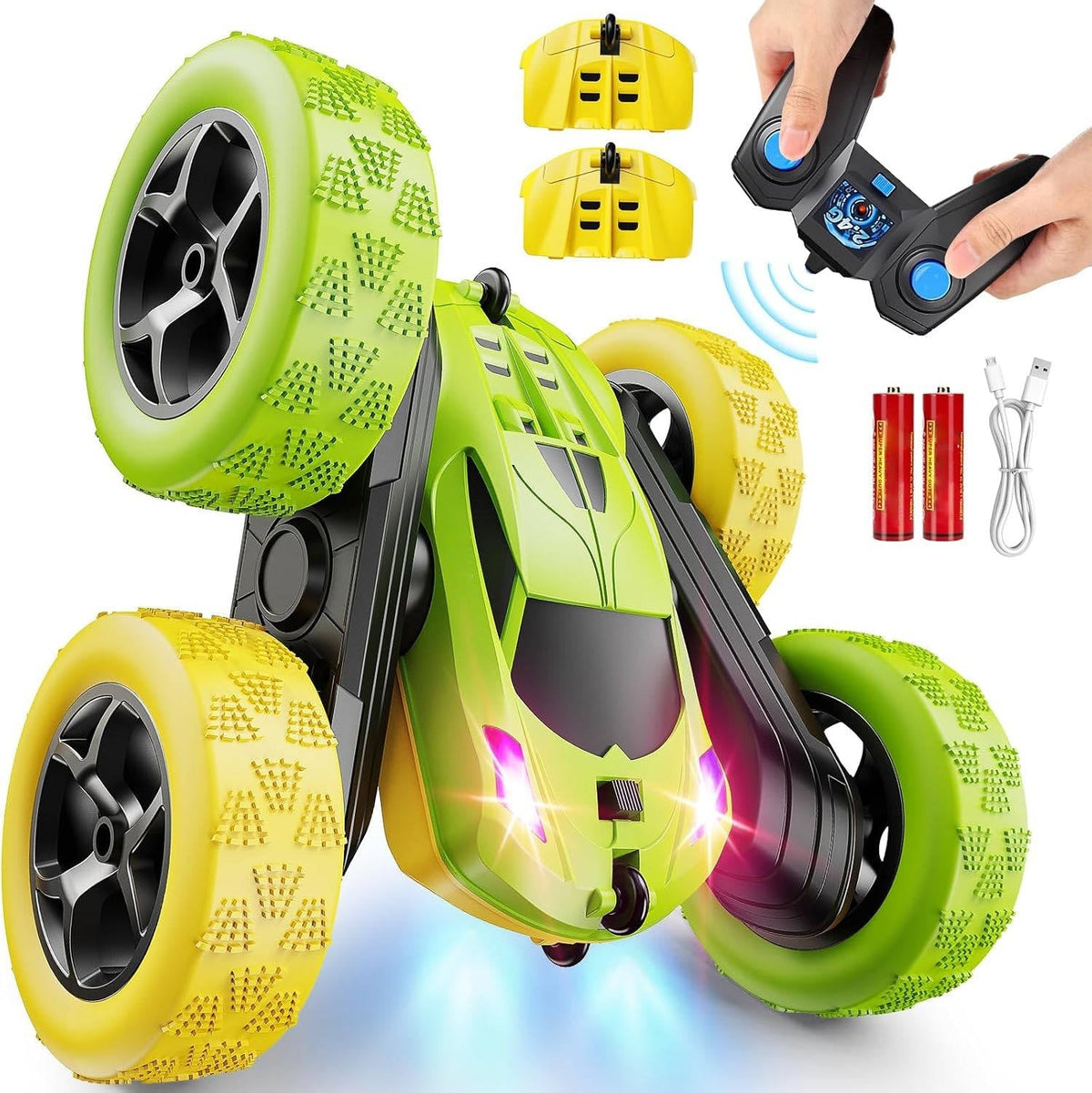 Coches teledirigidos para niños de 6 a 12 años con luces LED y giros de 360°