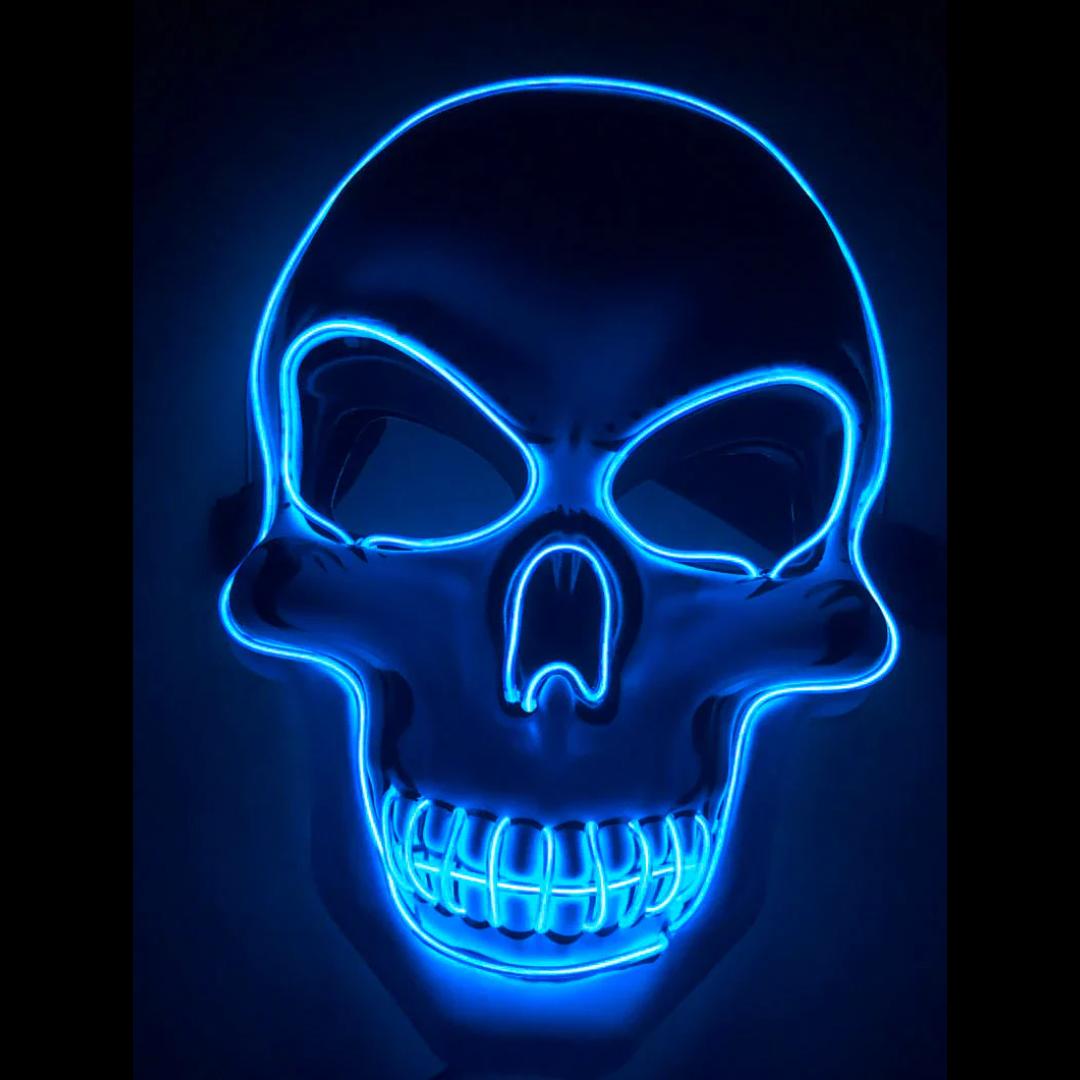 LED-Skelettmaske mit vier Beleuchtungsmodi und zehn Farboptionen