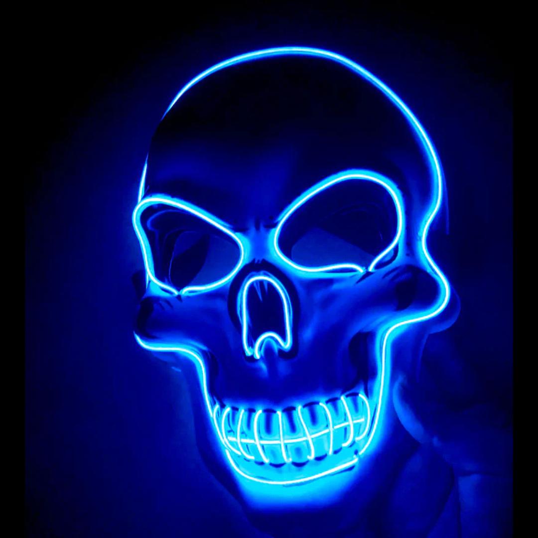 LED-Skelettmaske mit vier Beleuchtungsmodi und zehn Farboptionen