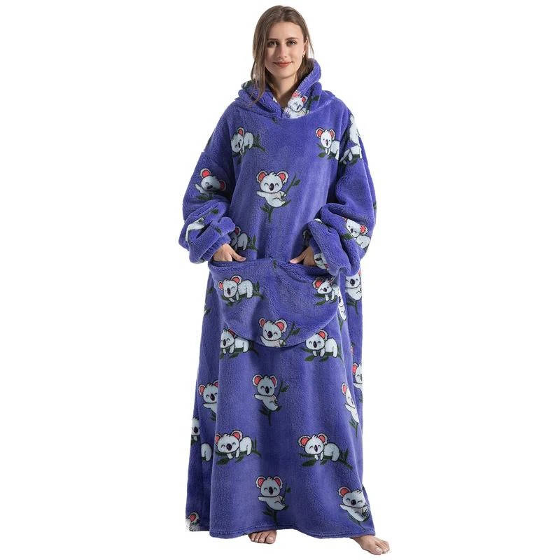 Sudadera con capucha y manta larga ponible