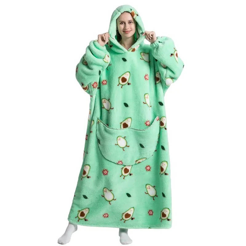 Sudadera con capucha y manta larga ponible