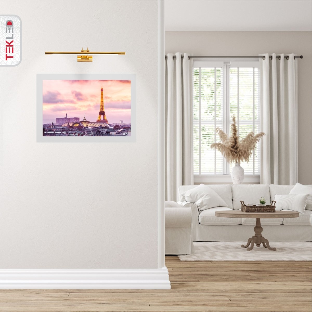 LED Picture Light Fixture 25 in Aluminum Artwork Display Bar for Paintings Frames Mirrors Warm White 8W Adjustable Accent Lighting for Galle | Thomler