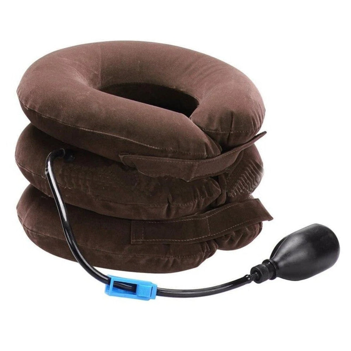 Inflatable Neck Collar With Three-Layer Traction And Hand Pump For Adjustable Support